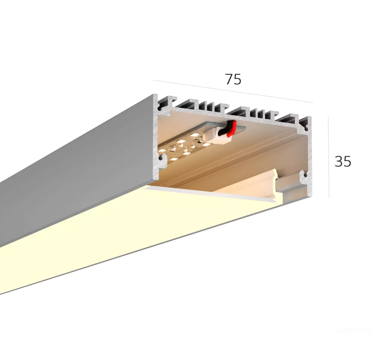 Линейный светильник HOKASU 75/35 (Anod/500mm/LT70 — 3K/10W)